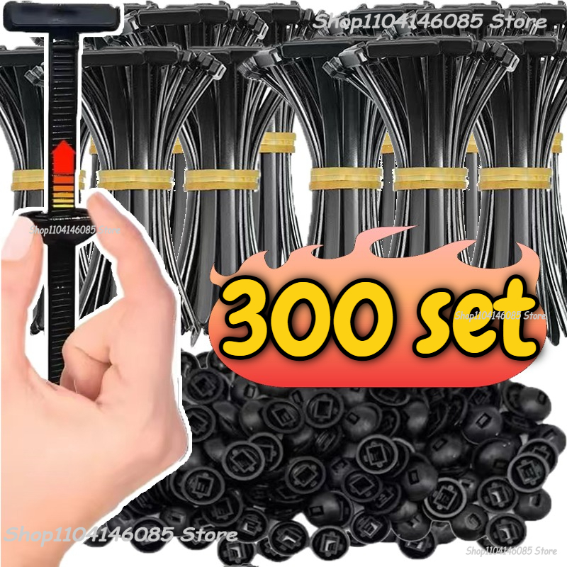 Car Cable Organizer - Car Nylon Black Cable Ties Push