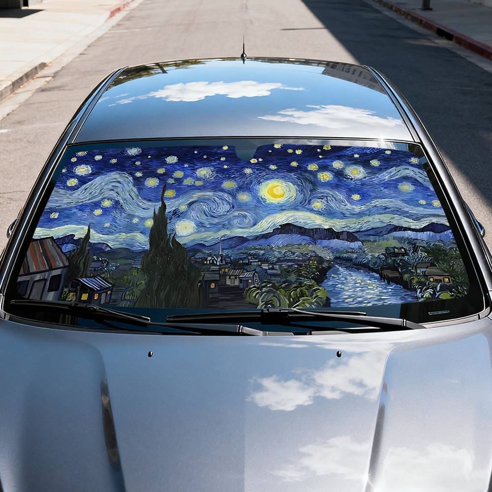 Starry Night V-Van G-Gogh Car  - Windshield Sun Shade review and price