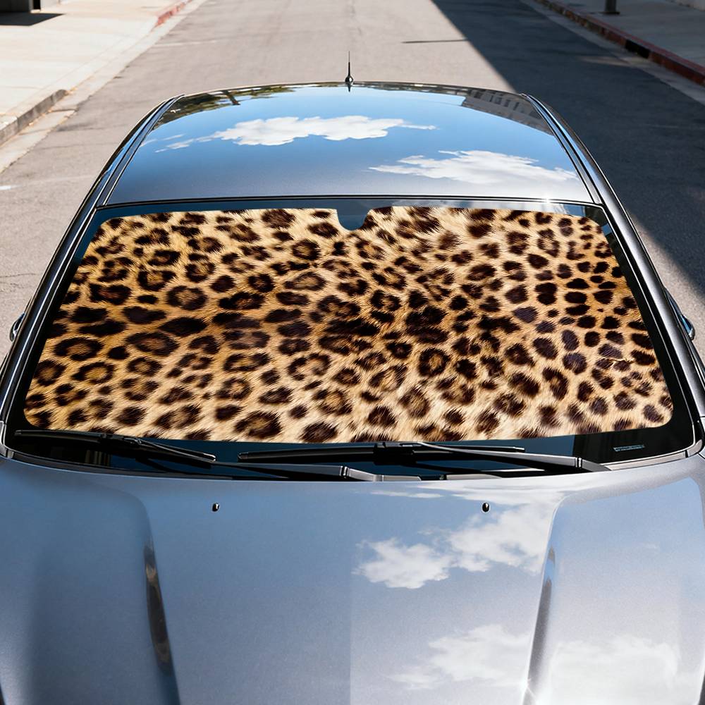Animal Fur (Leopard Print) Car - Windshield Sun Shade review and price