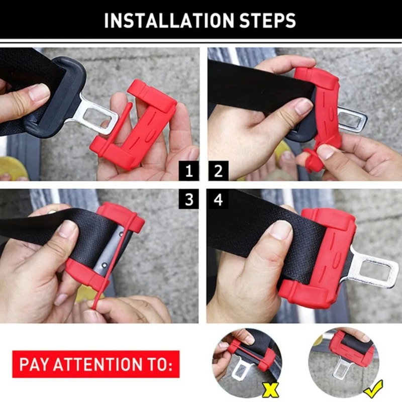 2pcs Car Seat Belt Clip Silico - Car Seat Cover review and price